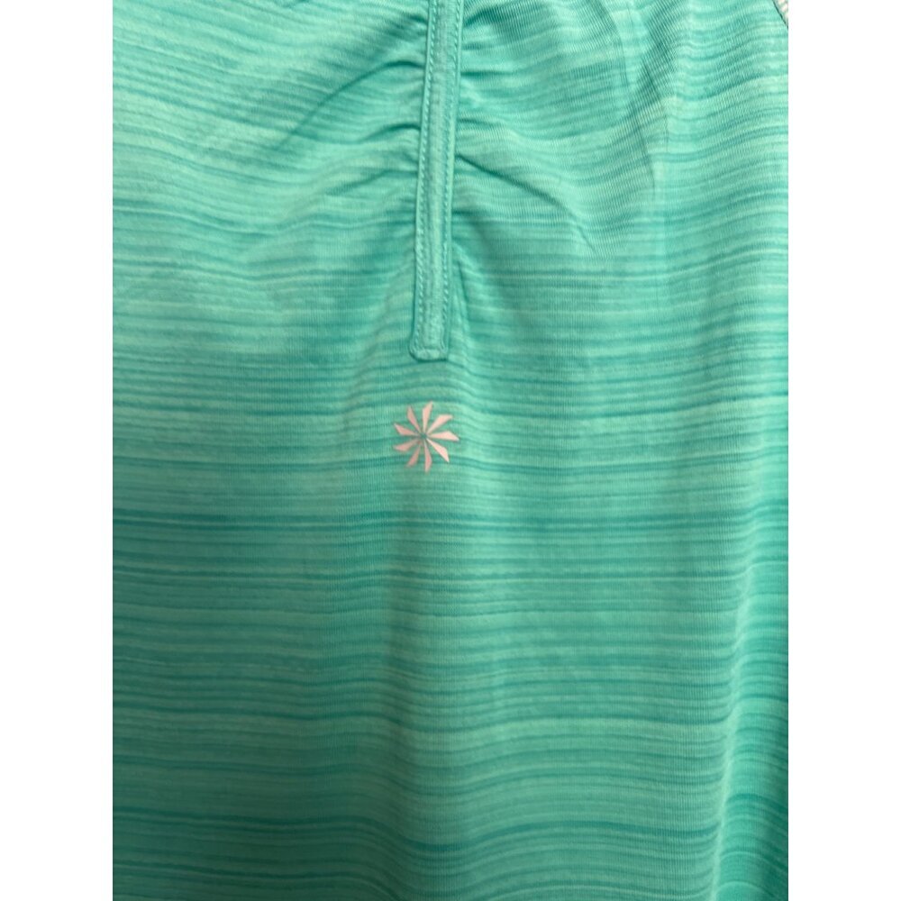 Athleta XL Pullover Long Sleeve Quarter Zip Workout Top Blue/Green - Picture 8 of 8
